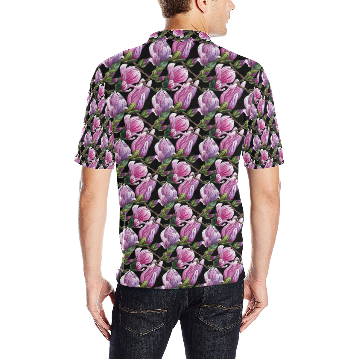 Magnolia Pattern Print Design MAG011 Men Polo Shirt