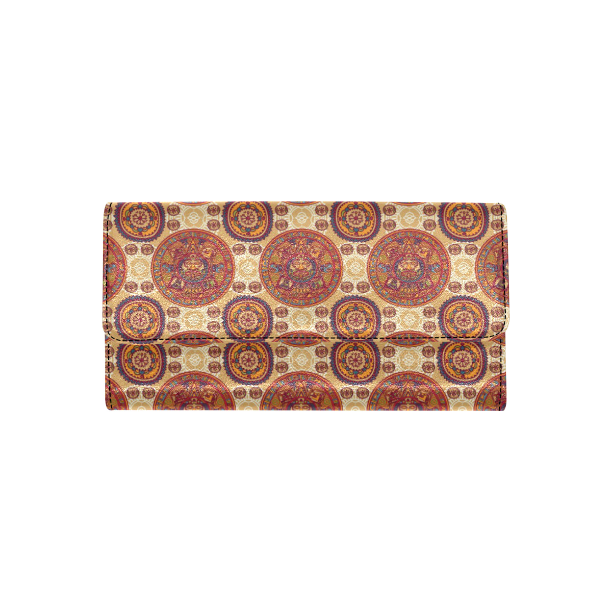 Calendar Aztec Pattern Print Design 01 Women's Trifold Wallet