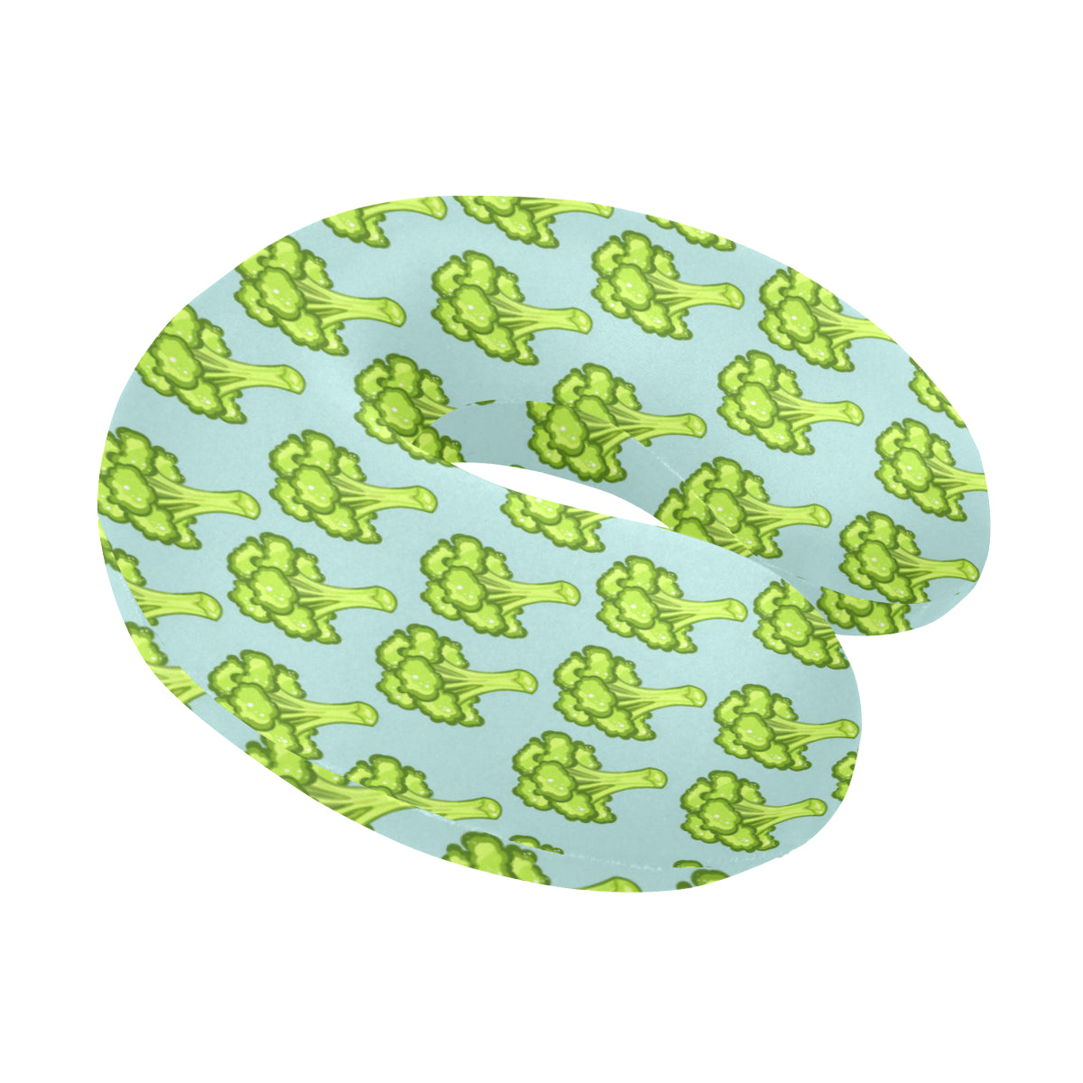 Broccoli Pattern Print Design 02 U-Shaped Travel Neck Pillow