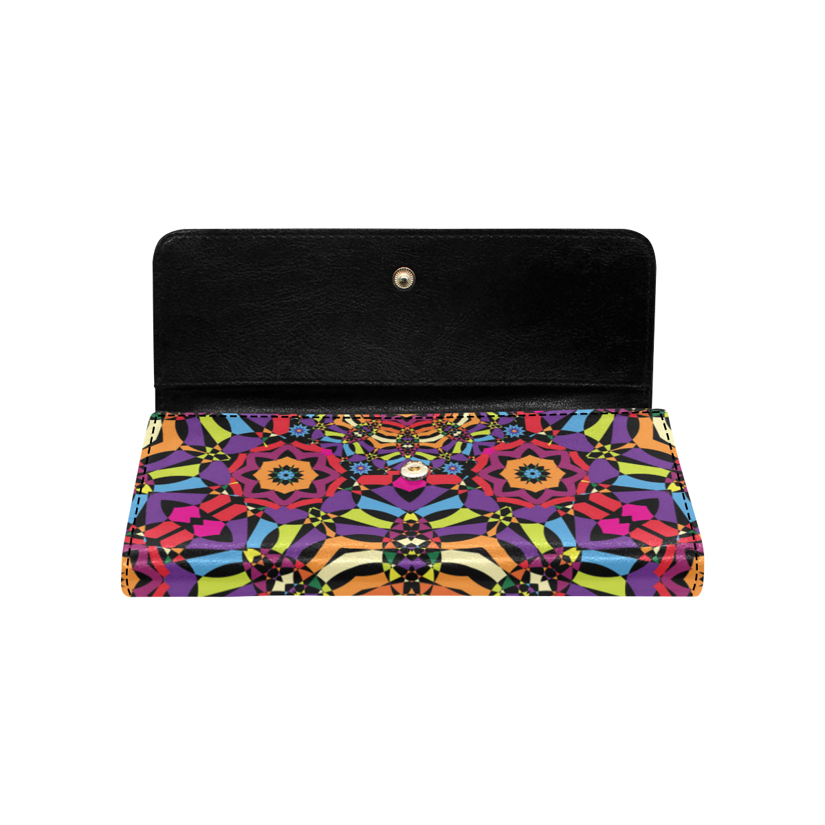 Kaleidoscope Pattern Print Design 01 Women's Trifold Wallet
