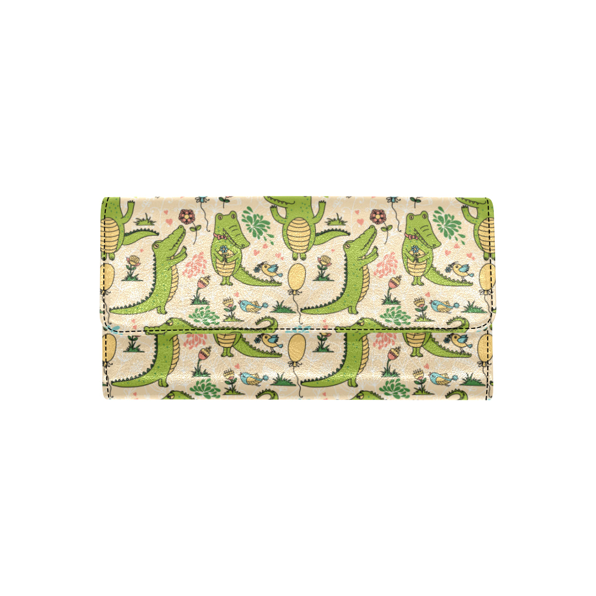 Alligator Pattern Print Design 01 Women's Trifold Wallet