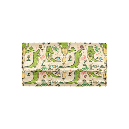 Alligator Pattern Print Design 01 Women's Trifold Wallet