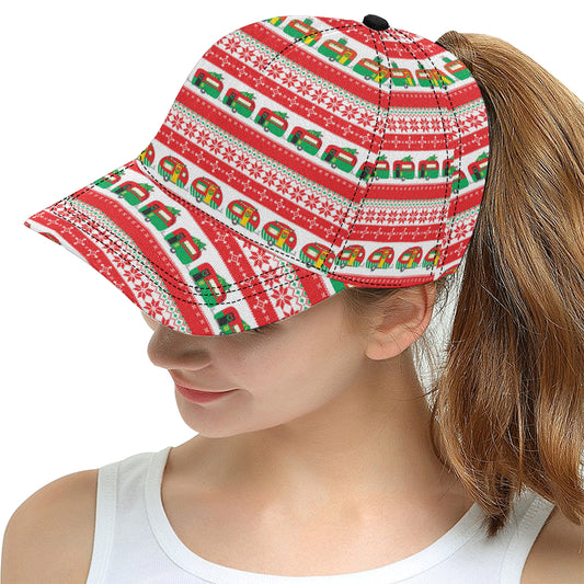 Camper Camping Ugly Christmas Design Print Snapback Cap