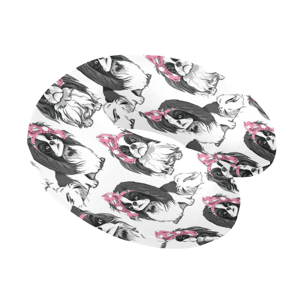 Japanese Chin Pattern Print Design 01 U-Shaped Travel Neck Pillow