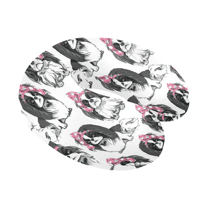 Japanese Chin Pattern Print Design 01 U-Shaped Travel Neck Pillow