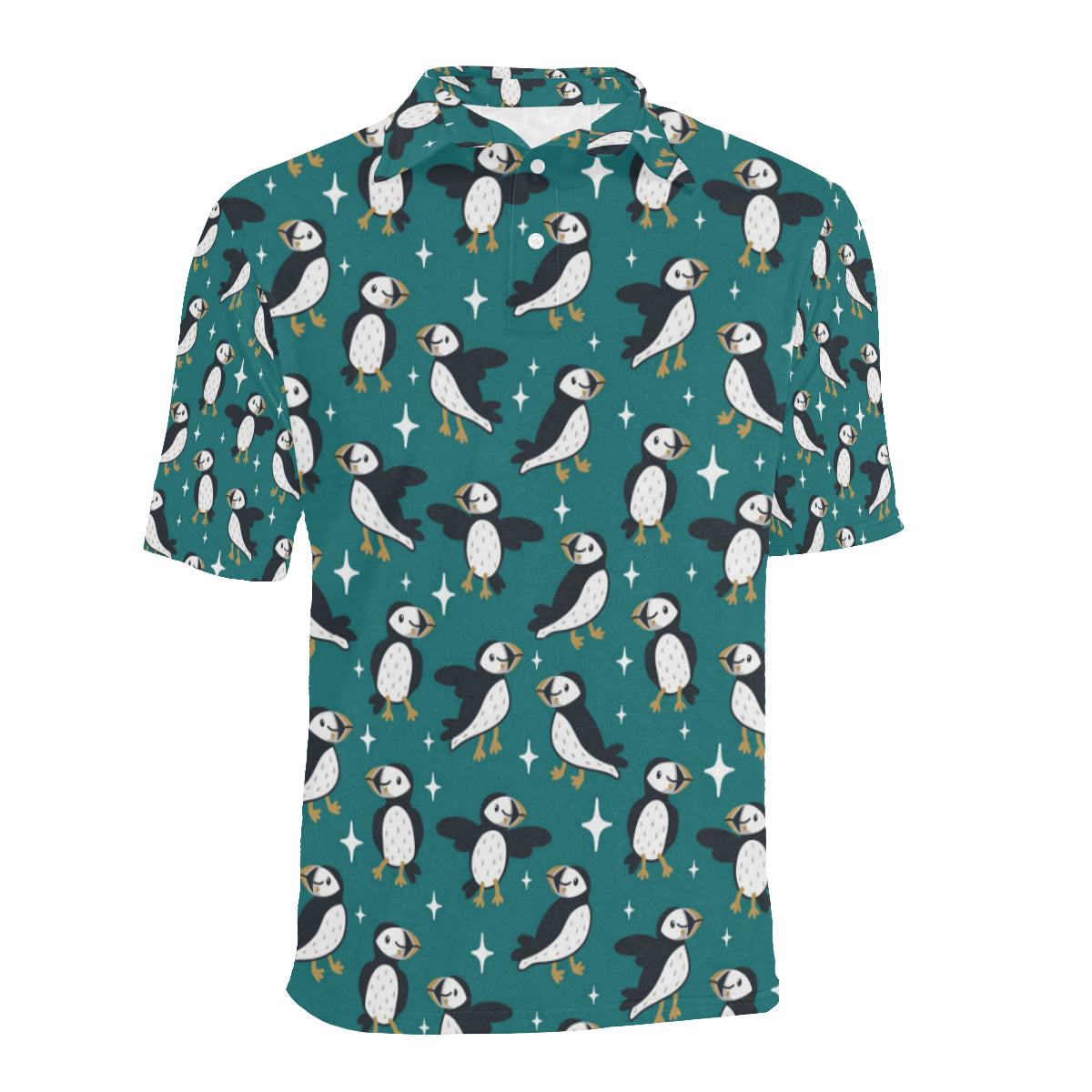Puffin Pattern Print Design A05 Men Polo Shirt