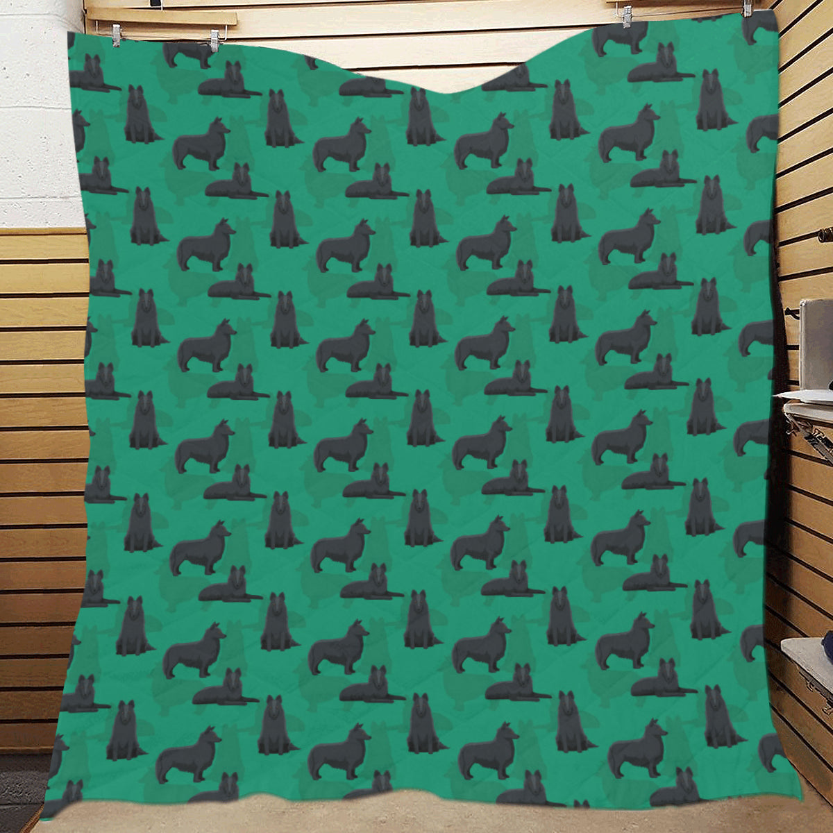 Belgian Sheepdog Pattern Print Design 01 Premium Quilt