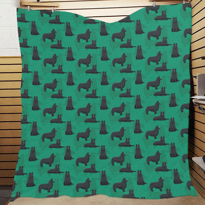 Belgian Sheepdog Pattern Print Design 01 Premium Quilt