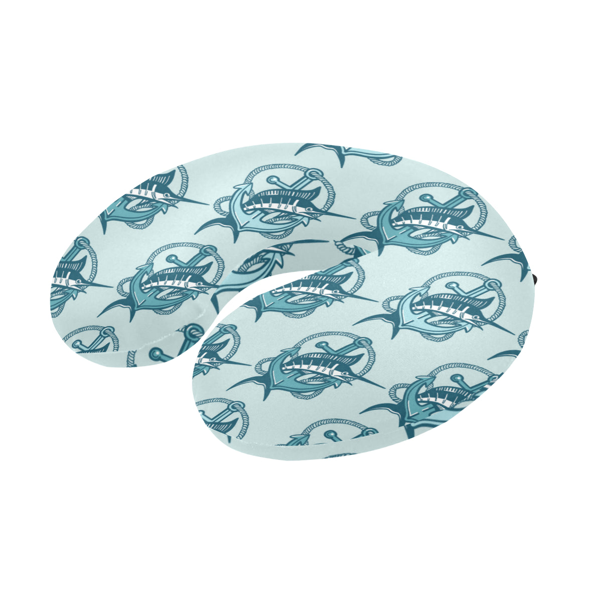 Swordfish Pattern Print Design 03 U-Shaped Travel Neck Pillow