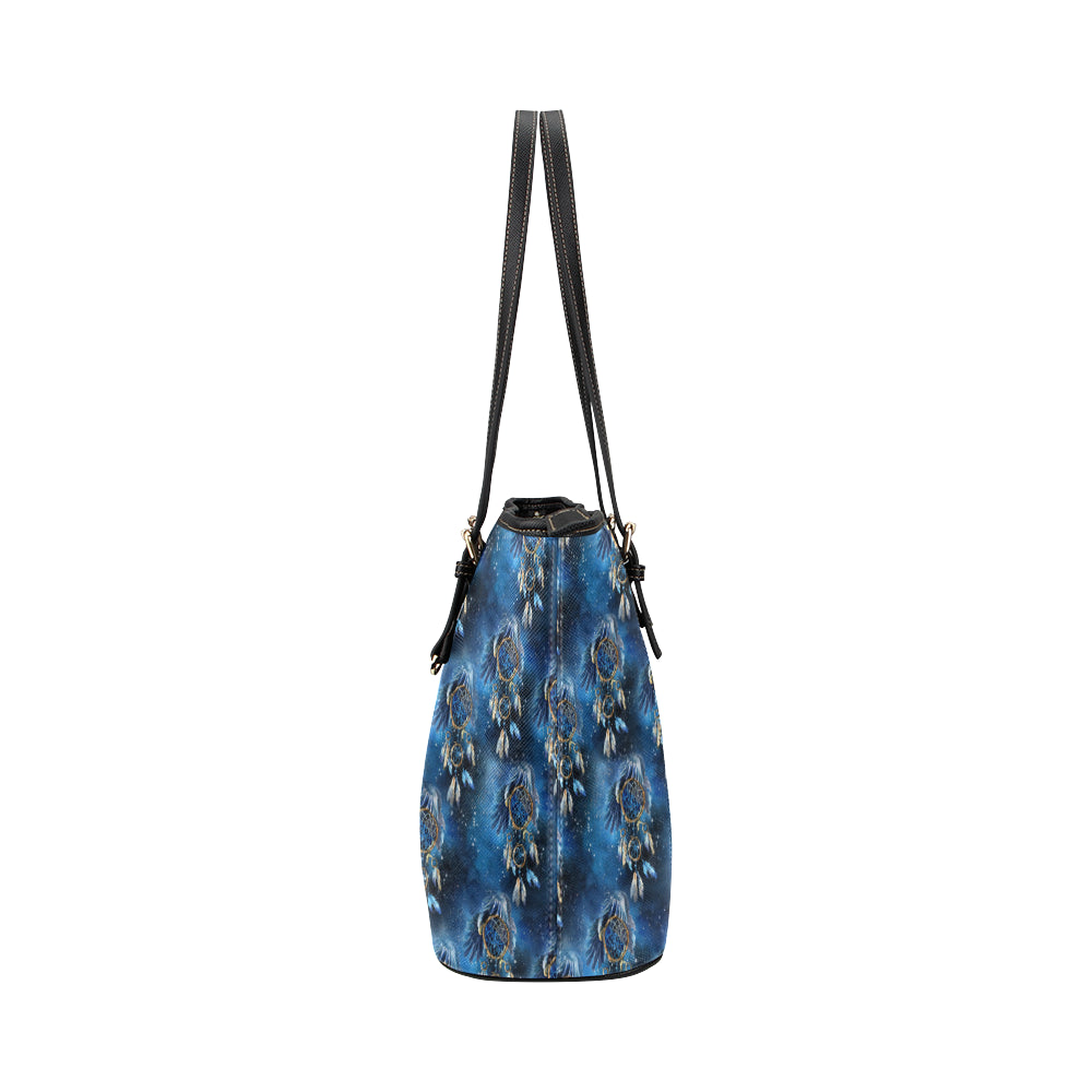Eagles Dream Catcher Themed Leather Tote Bag