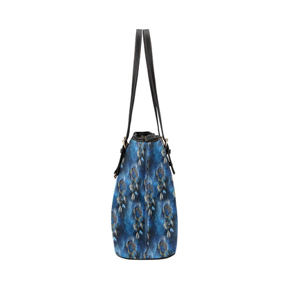 Eagles Dream Catcher Themed Leather Tote Bag