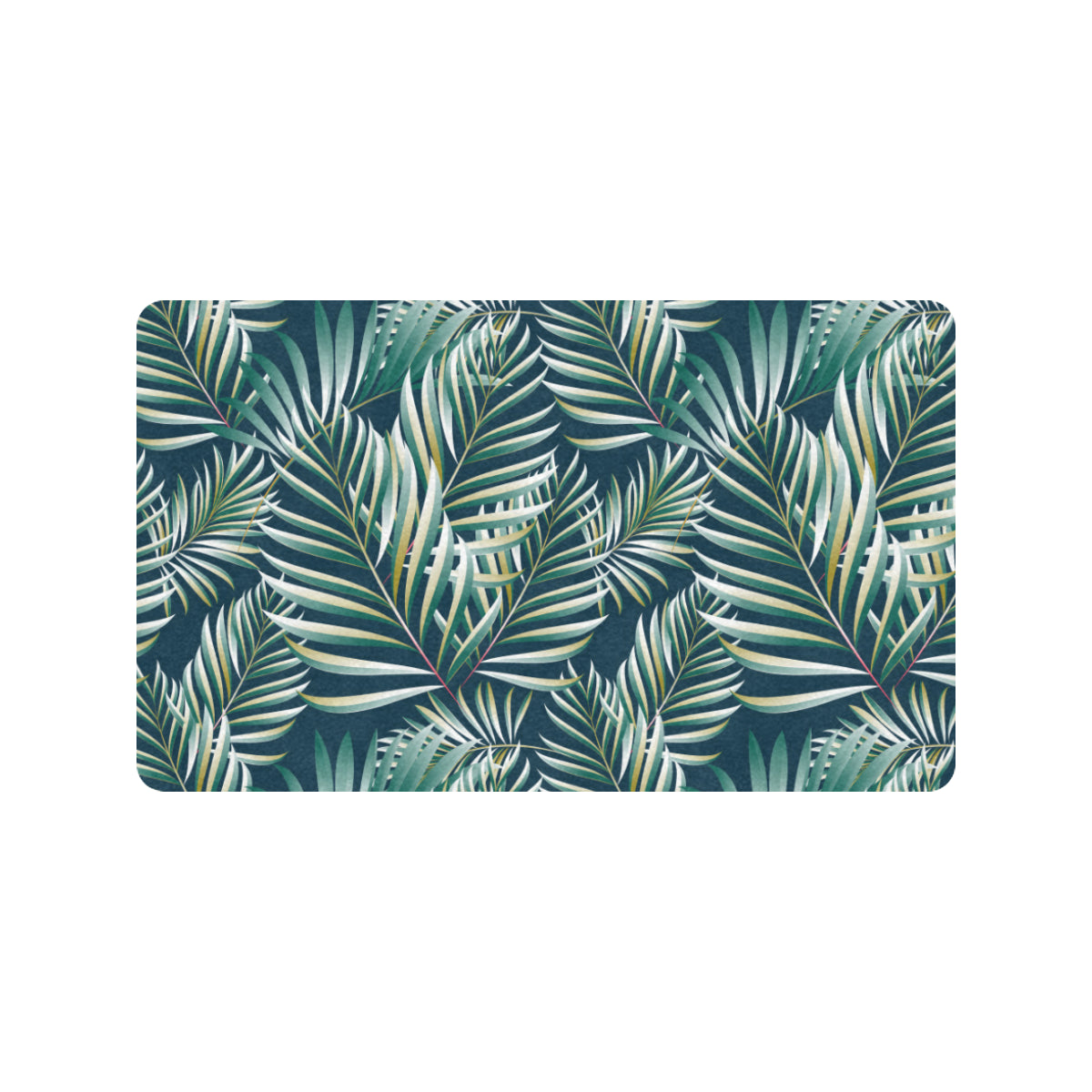 Sun Spot Tropical Palm Leaves hower Curtain Rubber Doormat