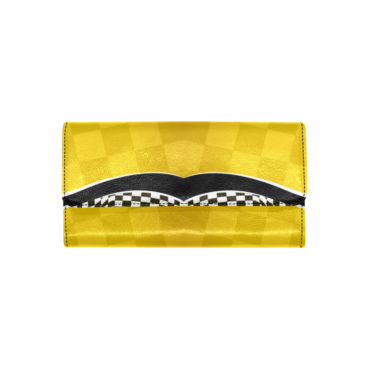 Checkered Pattern Print Design 02 Women's Trifold Wallet