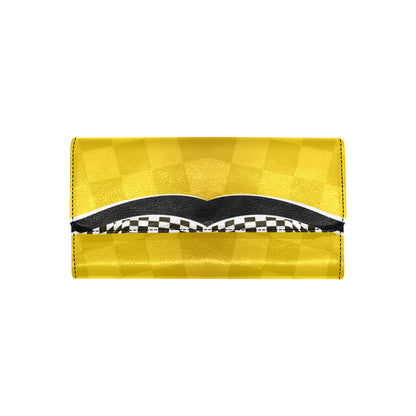 Checkered Pattern Print Design 02 Women's Trifold Wallet