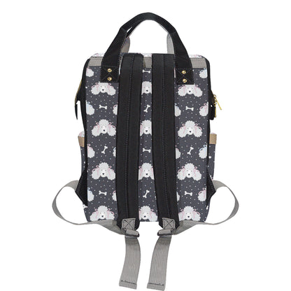 Poodle Pattern Print Design A03 Diaper Bag Backpack