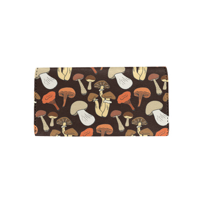 Mushroom Pattern Print Design A05 Women's Trifold Wallet