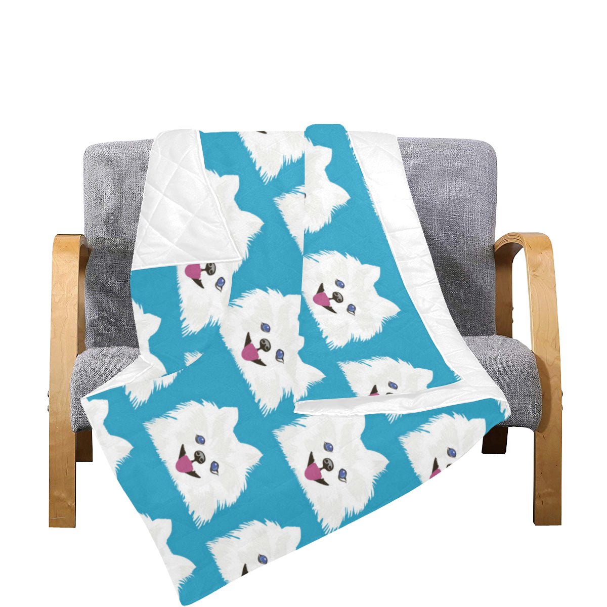 Pomeranians Pattern Print Design A05 Premium Quilt