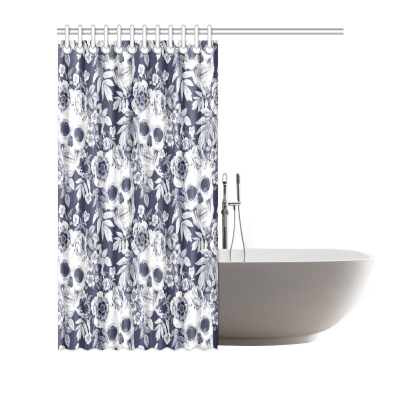 Skull Floral Beautiful Shower Curtain