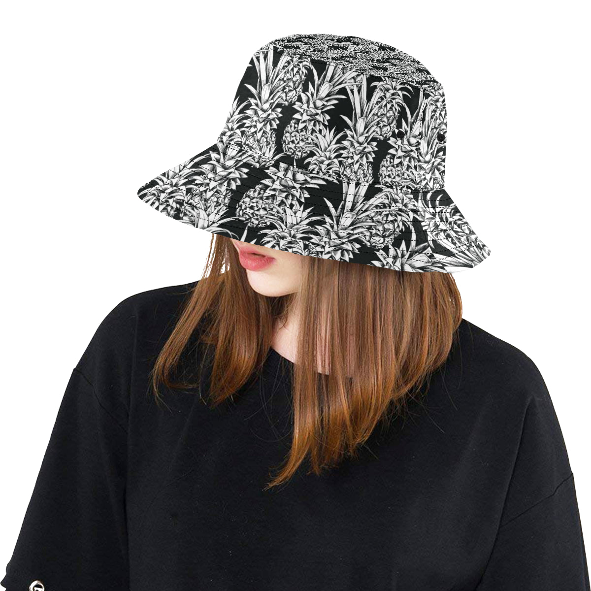 Pineapple Pattern Print Design PP08 Unisex Bucket Hat