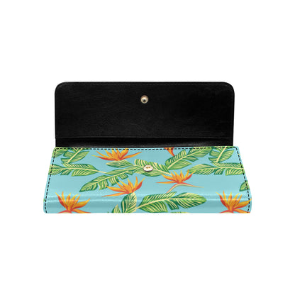 Bird Of Paradise Pattern Print Design BOP04 Women's Trifold Wallet