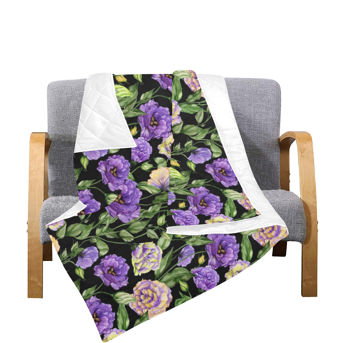 Lisianthus Pattern Print Design LT02 Premium Quilt