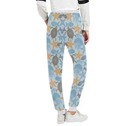 Polynesian Jellyfish Turtle Print Unisex Sweatpants