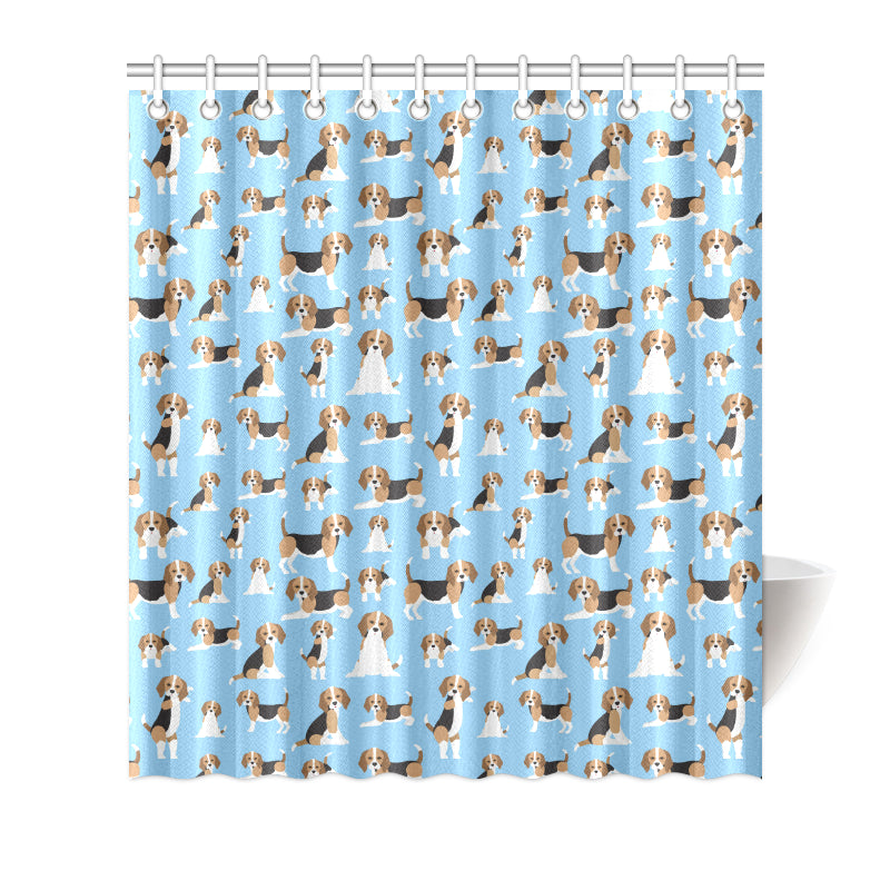 Beagle Pattern Print Design 03 Shower Curtain