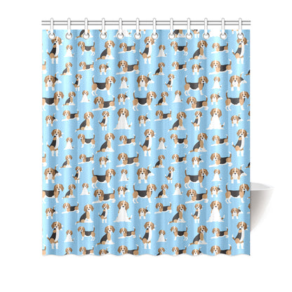 Beagle Pattern Print Design 03 Shower Curtain