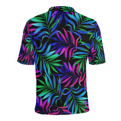 Tropical Flower Pattern Print Design TF010 Men Polo Shirt