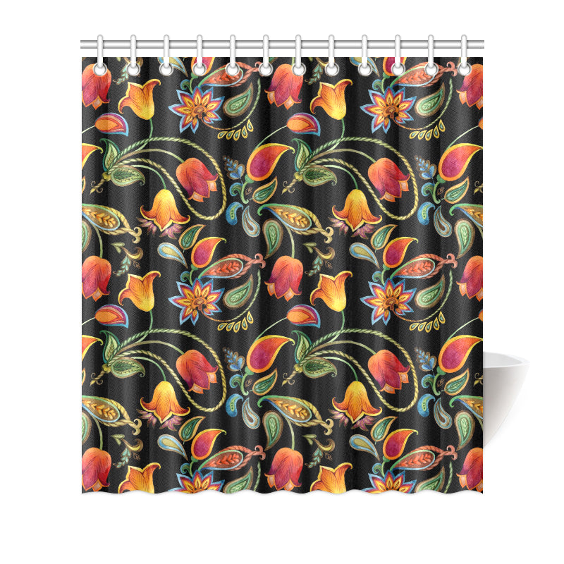 Tulip Boho Pattern Print Design TP09 Shower Curtain