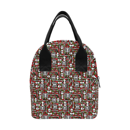 Skeleton Pattern Print Insulated Lunch Bag