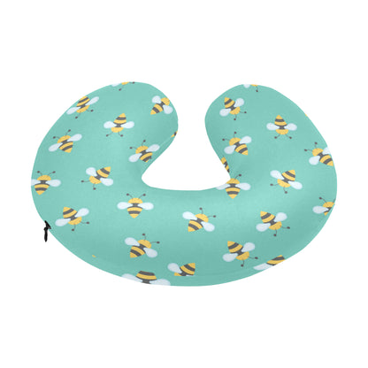 Bee Pattern Print Design 01 U-Shaped Travel Neck Pillow