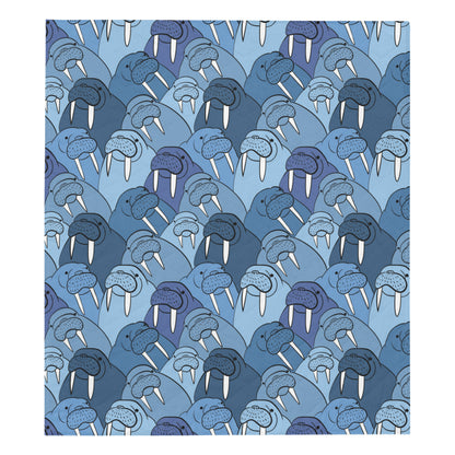 Walrus Pattern Print Design 01 Premium Quilt