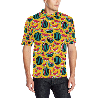 Watermelon Pattern Print Design WM02 Men Polo Shirt