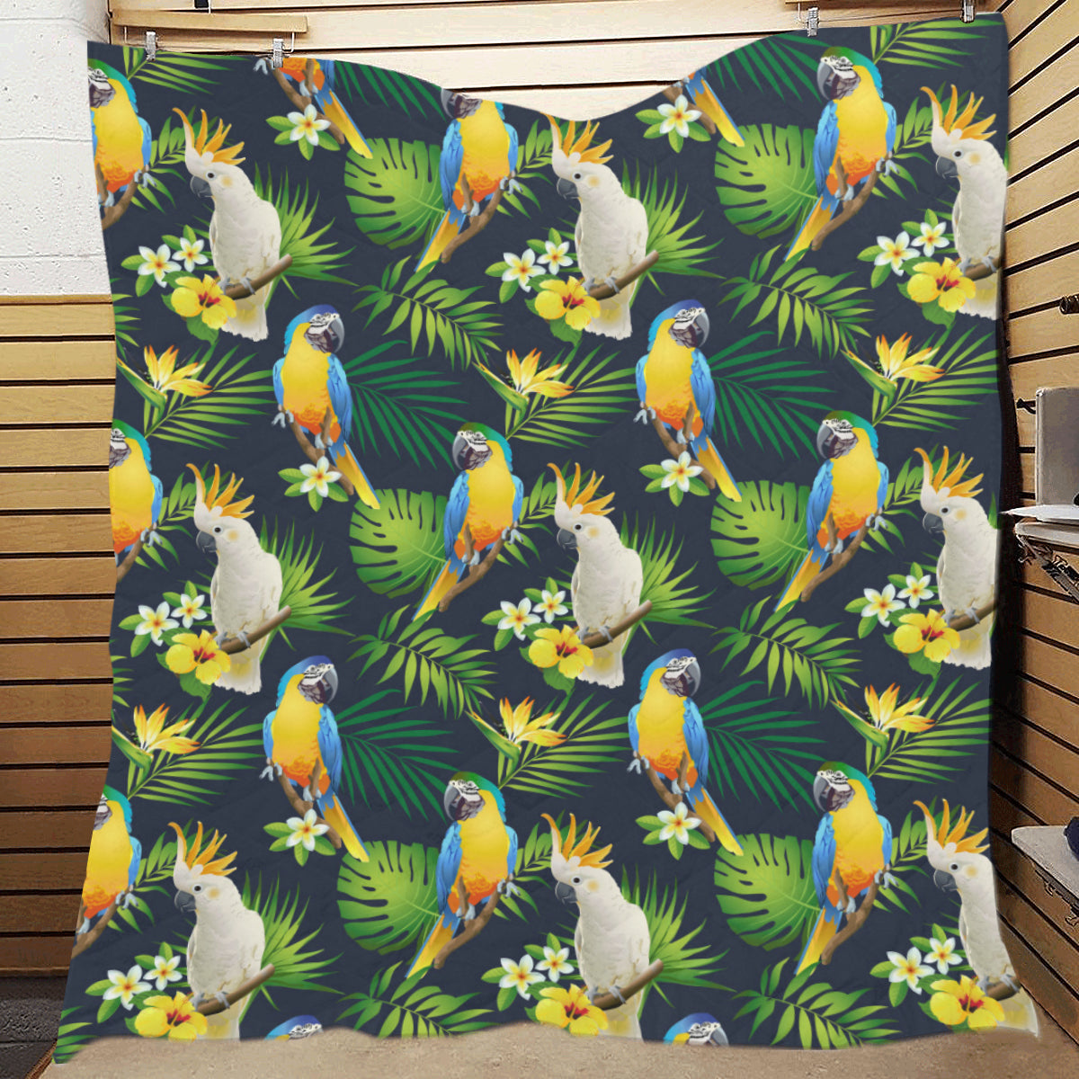 Parrot Pattern Print Design A03 Premium Quilt