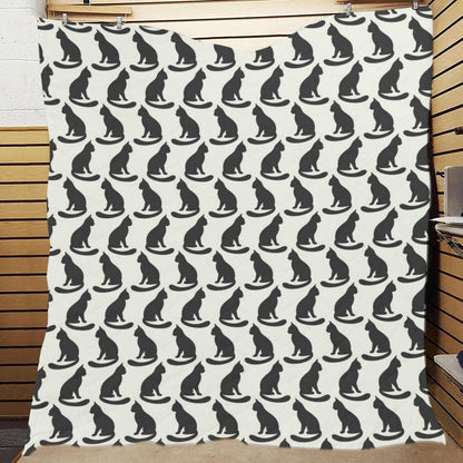 Black Cat Pattern Print Design 02 Premium Quilt