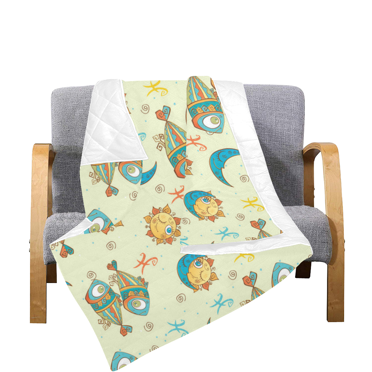 Pisces Pattern Print Design A03 Premium Quilt