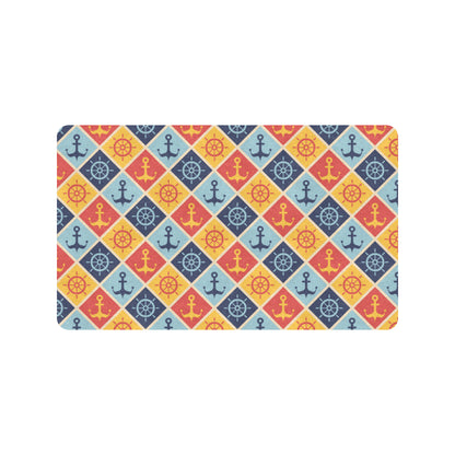 Nautical Pattern Design Themed Print Rubber Doormat