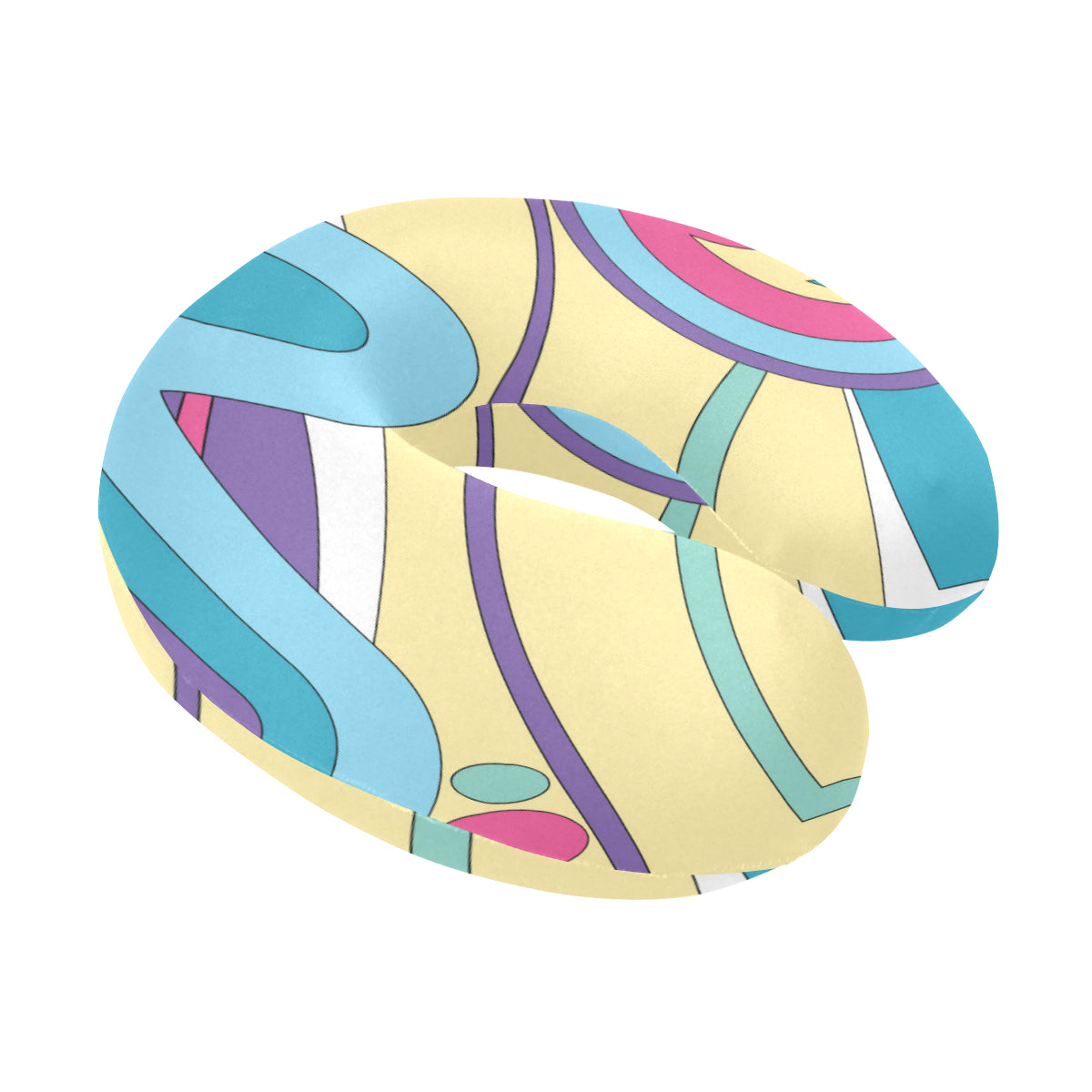 Funky Retro Pattern Print Design A01 U-Shaped Travel Neck Pillow