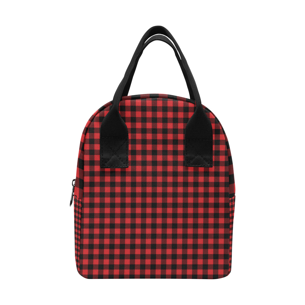 Red Black Buffalo Tartan Plaid Pattern Insulated Lunch Bag