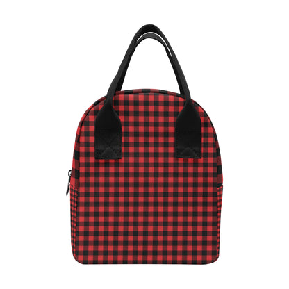 Red Black Buffalo Tartan Plaid Pattern Insulated Lunch Bag