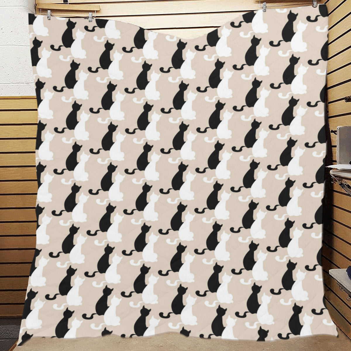 Cat Pattern Print Design 04 Premium Quilt