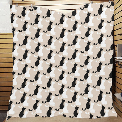 Cat Pattern Print Design 04 Premium Quilt