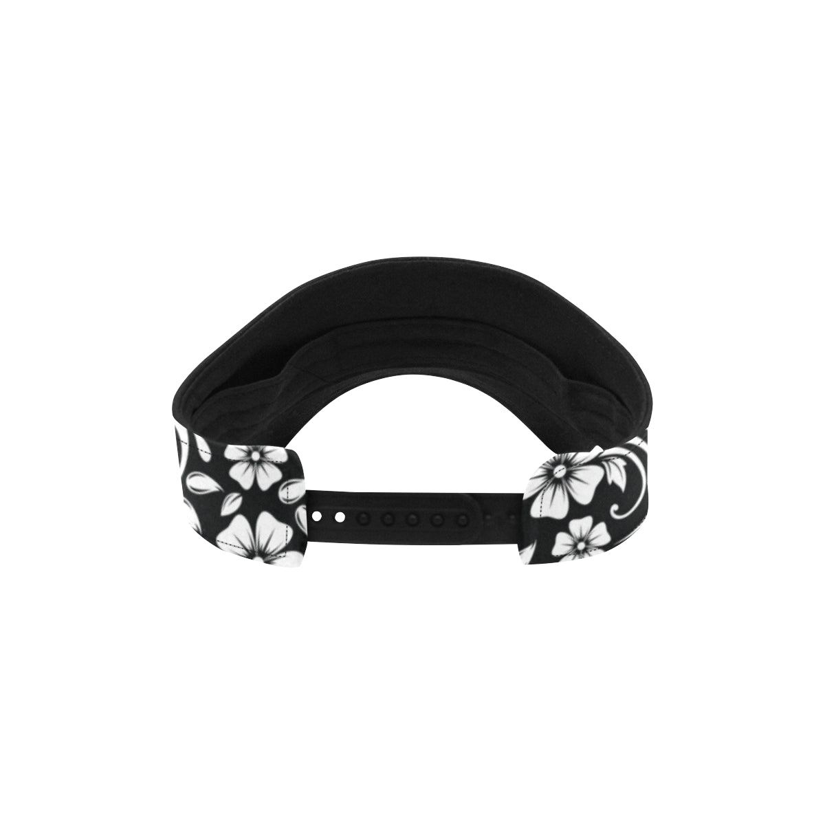 Floral Black White Themed Print Unisex Sun Visor