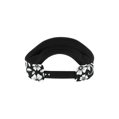 Floral Black White Themed Print Unisex Sun Visor