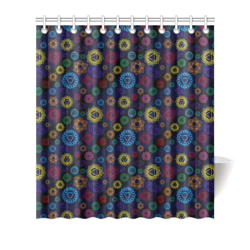 Chakra Colorful Print Pattern Shower Curtain