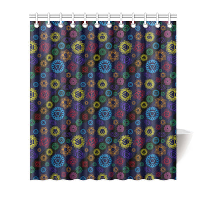 Chakra Colorful Print Pattern Shower Curtain