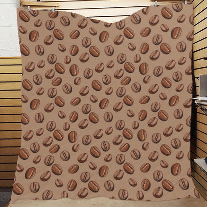 Coffee Pattern Print Design 07 Premium Quilt