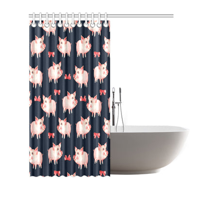 Pig Cute Pattern Print Design 02 Shower Curtain