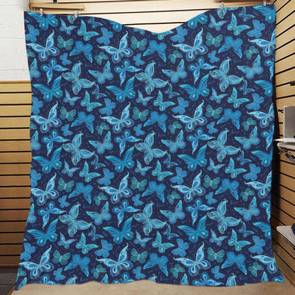 Butterfly Pattern Print Design 03 Premium Quilt
